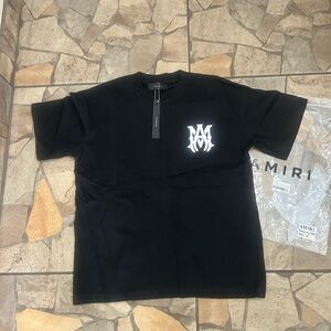 AMIRI Black Tee with White Emblem